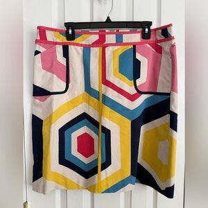 Boden A-Line Skirt - Multicolor Geometric Pattern